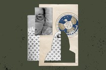 A collage showing Anne, a seal of BCFP and a crop of a hospital gown.