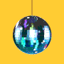 A spinning disco ball