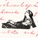 A woman looking up at Cupid against a backdrop of cursive writing