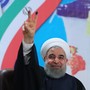 Iran's President Hassan Rouhani gestures as he registers to run for a second four-year term in the May election, in Tehran, Iran, on April 14, 2017.