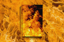 illustration of a book engulfed by flames