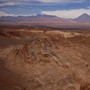The dry, red, rocky landscape of the Atacama Desert.