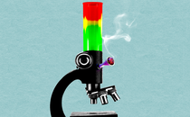 Illustration of a microscope made into a bong
