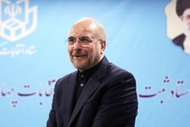 Iranian Parliament Speaker Mohammad Baqer Qalibaf during his visit on June 3, 2024, to the Iranian Interior Ministry for his application process for the presidential elections, which will take place on June 28, in Tehran, Iran