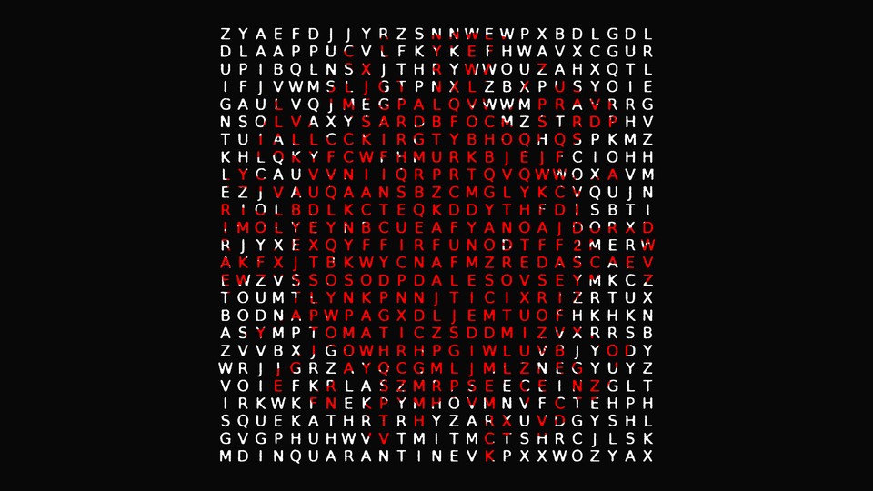 a word search for of pandemic terms