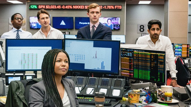 The ensemble of "Industry" on the trading floor