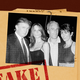 An illustration of a file stamped "Fake" with a photo of Donald Trump; his then-girlfriend, Melania Knauss; Jeffrey Epstein; and Ghislaine Maxwell