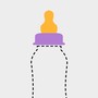 An illustration of an empty baby bottle