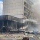 Smoke rises from a damaged building following a Russian airstrike in the city of Vinnytsia