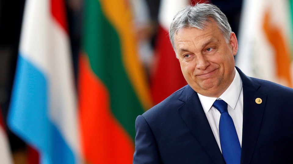Viktor Orbán at the EU summit in Brussels, Belgium, in 2017