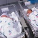 Newborn babies in a hospital nursery