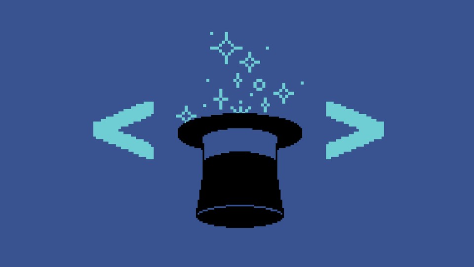 An image of a pixelated magician's hat