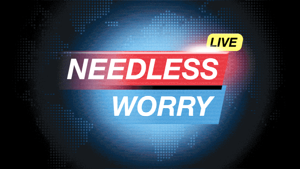 Gif showing fictional news show "Needless Worry Live" turning off