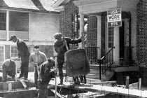 Men at a Works Progress Administration site in 1943