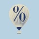 A white balloon with the text "0/0" is shown on a blue background.