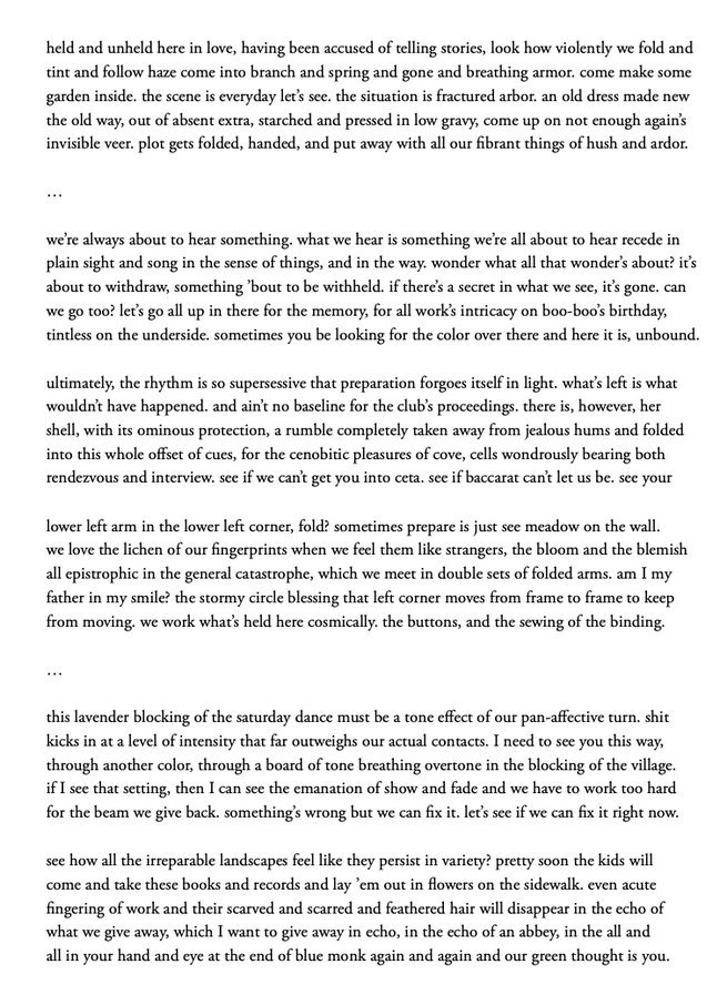 The text of Fred Moten's "Tables and Gems"