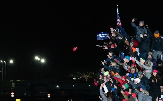 Trump supporters at a rally.