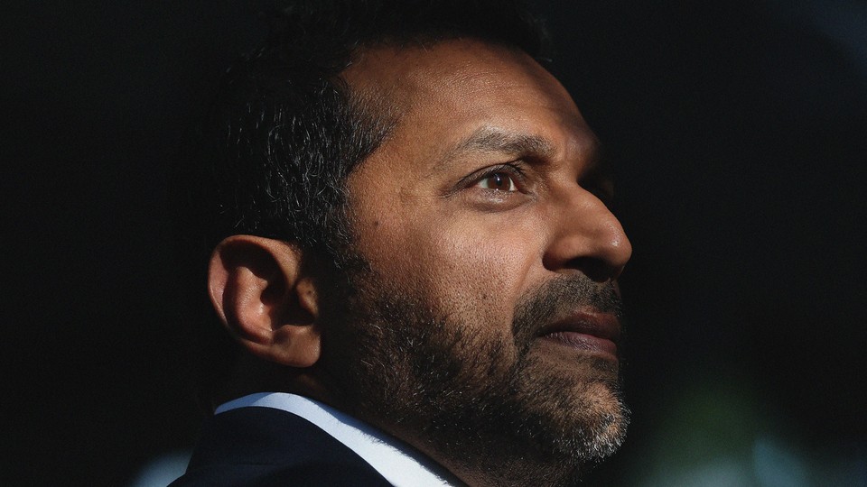 A portrait of Kash Patel, in profile