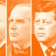 Images of Abraham Lincoln, James Garfield, William McKinley, and John F. Kennedy