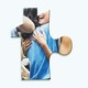 two puzzle pieces in the shape of a house that depict two friends hugging