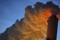 Emissions rise from a generating station.