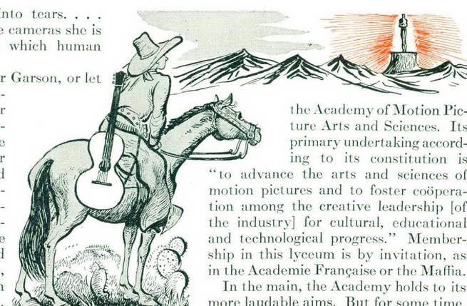 An illustration of a cowboy on a horse