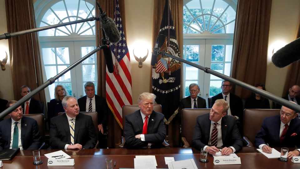 Donald Trump attends a Cabinet meeting on day 12 of the partial U.S. government shutdown on January 2.