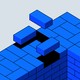 An illustration of bricks in a blue wall