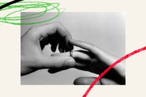 Ring placement from one hand to another