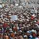 Protesters at a rally in Kolkata
