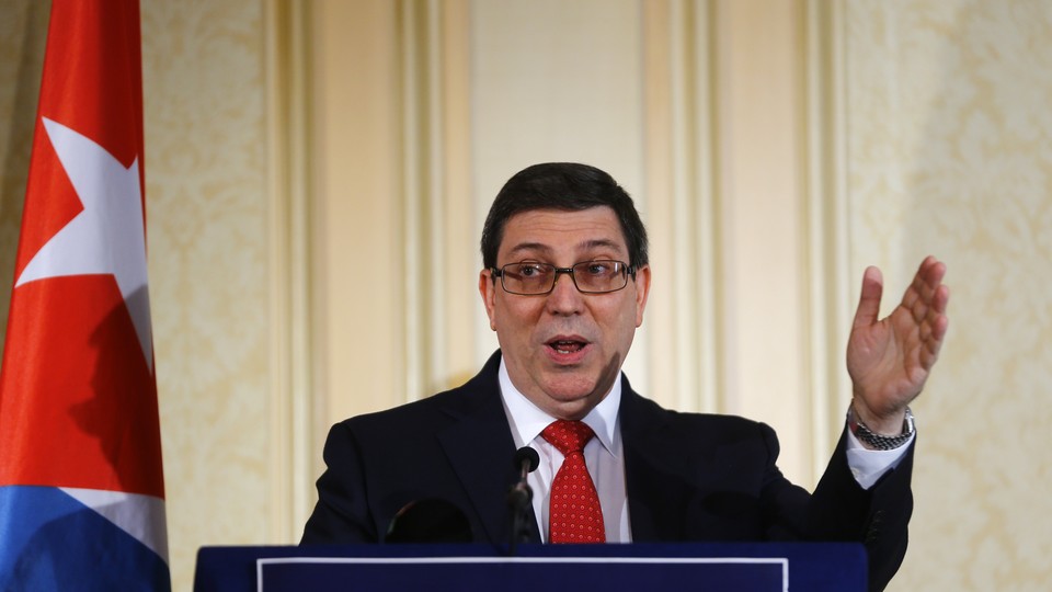 Cuba Foreign Minister Bruno Rodriguez addresses a news conference in Vienna, Austria on June 19, 2017. 