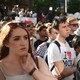 People attend a vigil in Albert Square in Manchester on May 23, 2017.