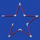 A star made of red-and-white swabs