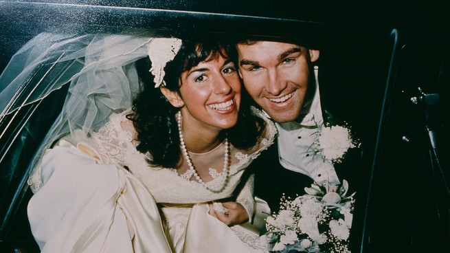 An image of Carol and Charles Stuart on their wedding day