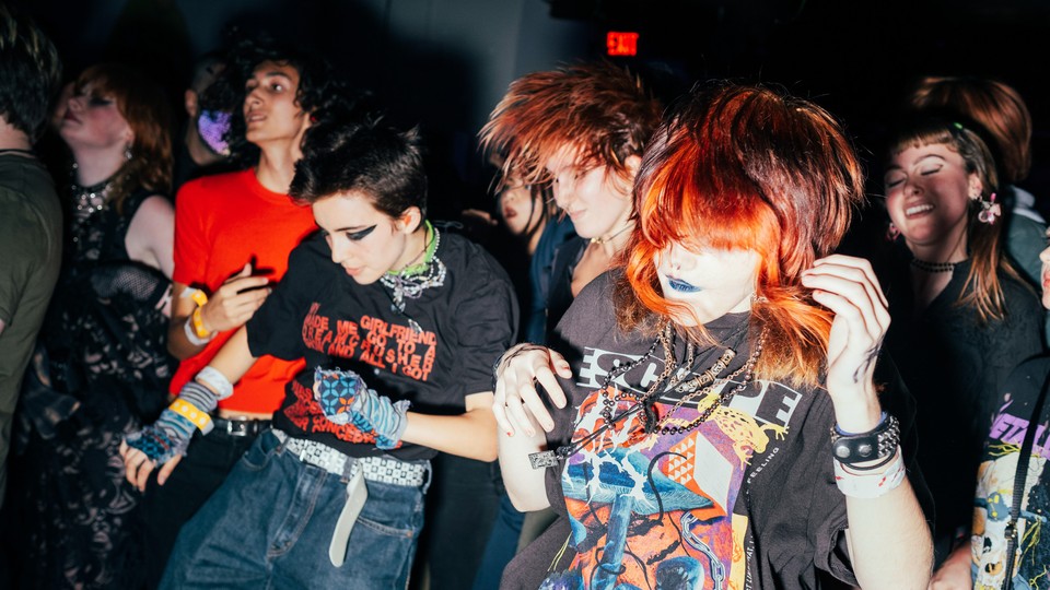 Young people dancing at Trans-Pecos, an all-ages venue in Bushwick, Brooklyn