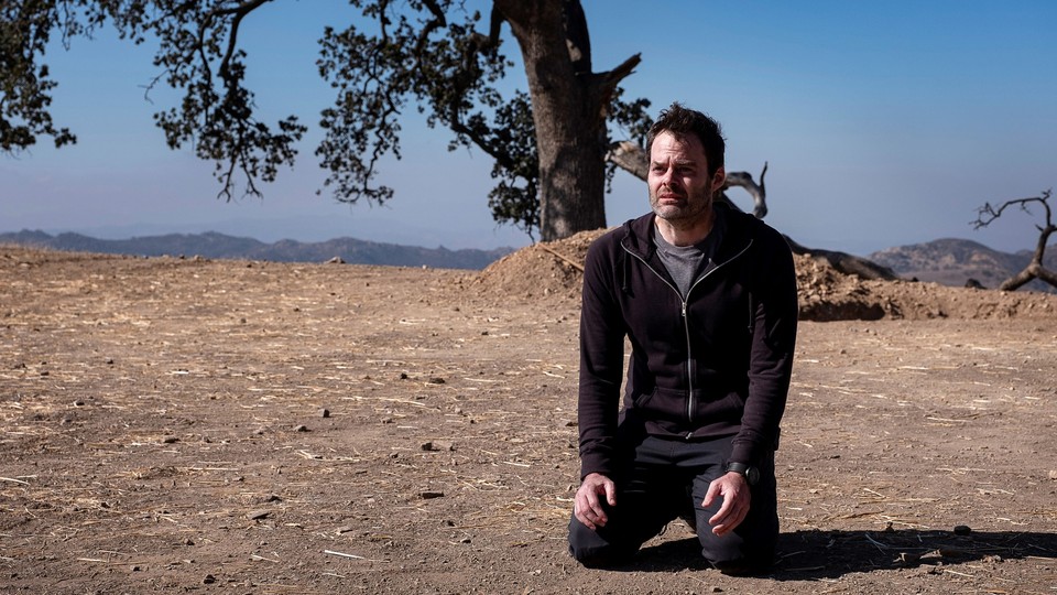 Bill Hader of HBO's "Barry" kneels in the desert during Sunday night's Season 3 finale.