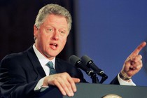 Former President Bill Clinton delivering an address