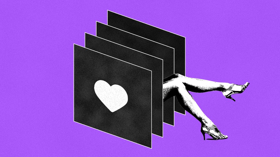 Illustration showing a 'like' icon and female legs