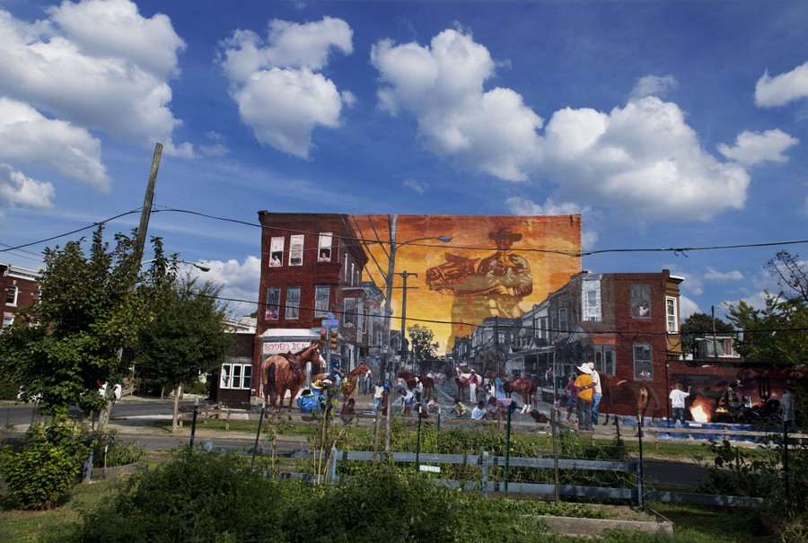 In 2005 the artist Joason Slowik created the mural "Big Sky Country" on a building on 3222 W Montgomery Avenue in North Philadelphia, Pennsylvania. The mural unites elements of today´s urban landscape with the memory of Buffalo Soldiers.
