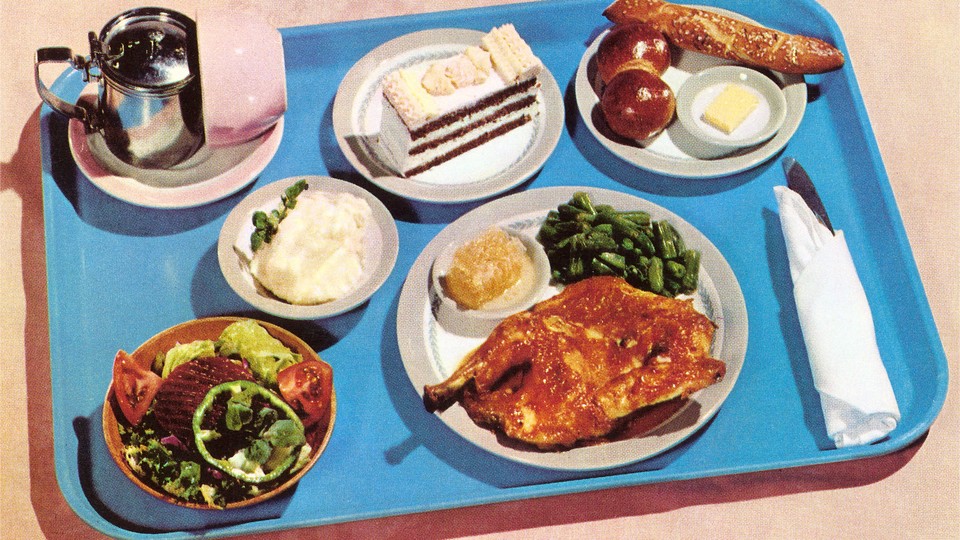 A tray of food