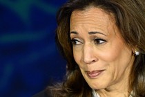 A photo of Kamala Harris's face