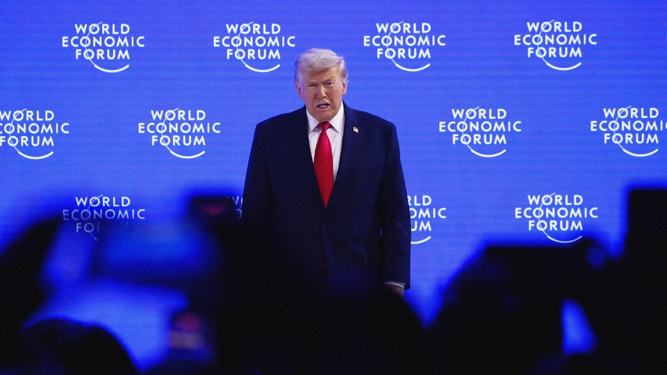 Donald Trump speaking at the World Economic Forum in Davos