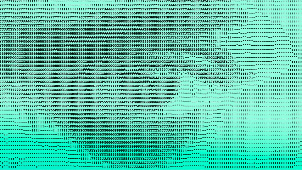 Illustration of a human eye made up of keyboard strokes