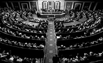 A black-and-white photo of Congress