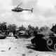 A U.S. Army helicopter hovers over Mogadishu in 1993.