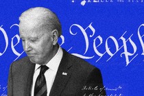 A photo-illustration showing Biden and the words "We the People"
