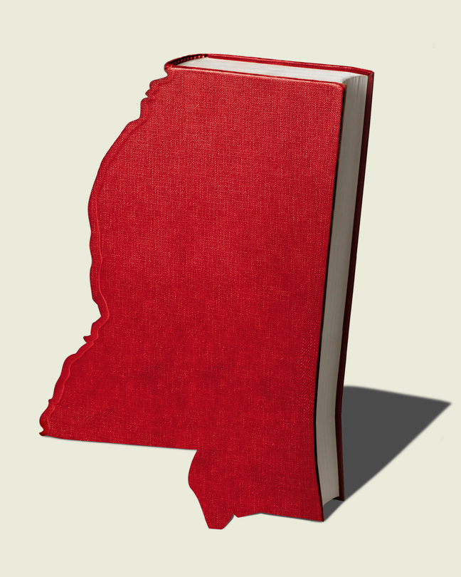 a book in the shape of Mississippi