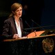 Samantha Power makes a speech at the United Nations