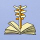 Illustration of a yellow open book with a signpost sprouting from its center, against a field of blue.