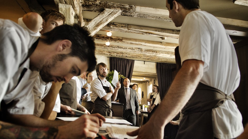 Workers in the kitchen at Noma